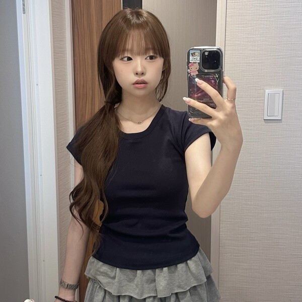 틴스튜디오,keemy 슬림핏 베이직 반팔티