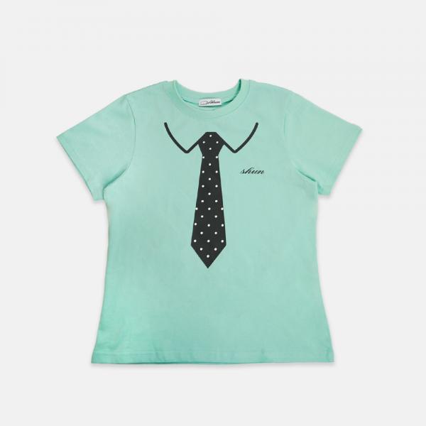 틴스튜디오,Shun tie dot Slim-fit T-shirt [mint]