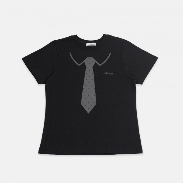 틴스튜디오,Shun tie dot Slim-fit T-shirt [Black]
