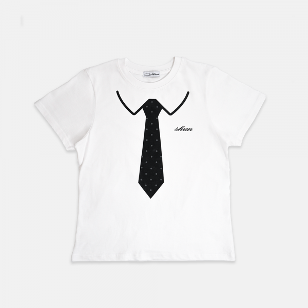 틴스튜디오,Shun tie dot Slim-fit T-shirt [White]
