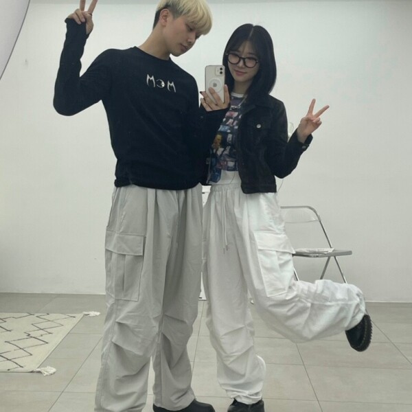 틴스튜디오,wooah Unisex String Nylon Cargo Pants