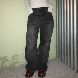 wooah Black stripe denim pants